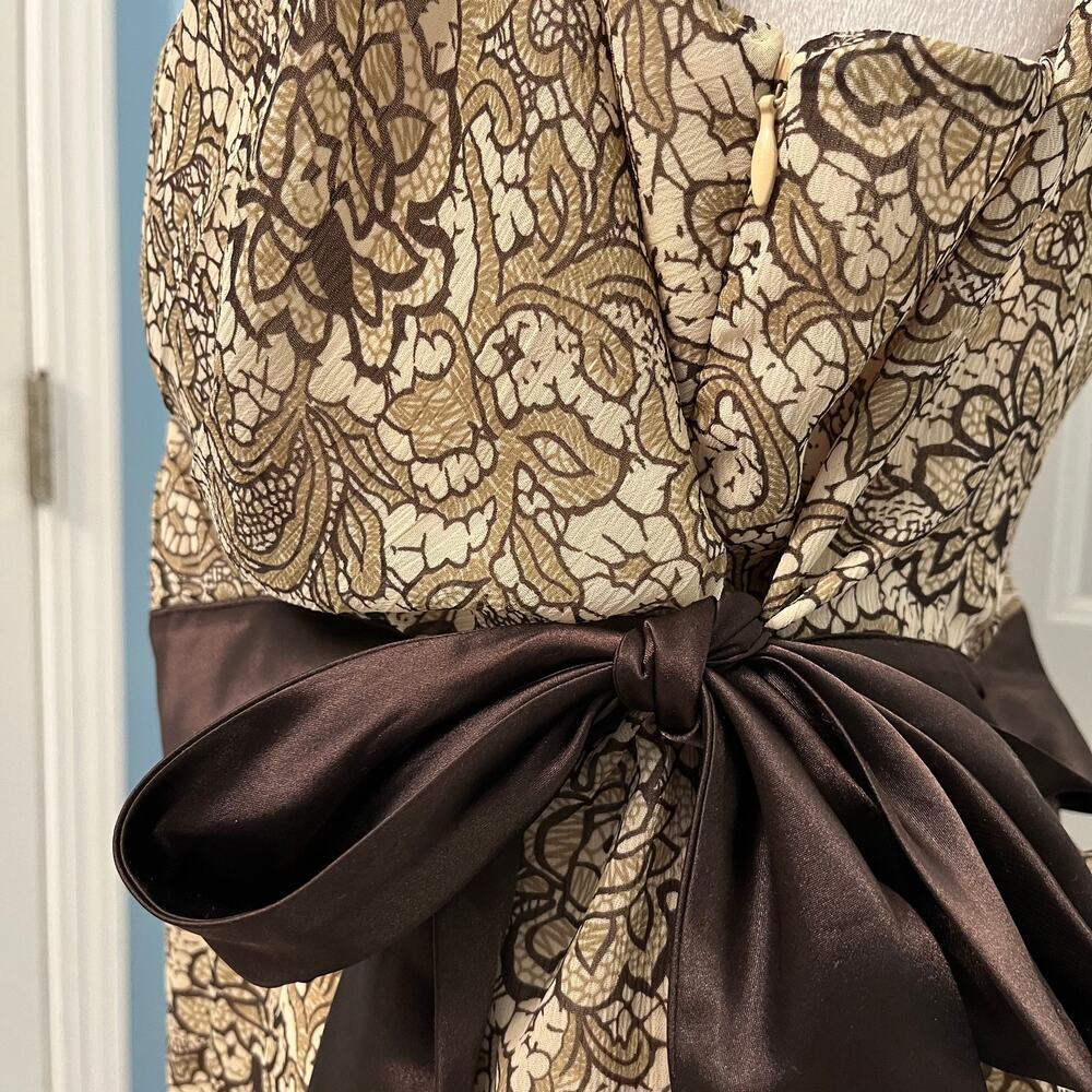 Lane Bryant Babydoll Top Strap Sleeveless Blouse Brown Size 20 Waist Tie Bow Y2K - Picture 6 of 7